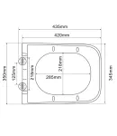 Унитаз подвесной MIXXUS PREMIUM QUADRO-0305-R GRAY, графитовый, 510×350×345 мм, система смыва RIMLESS — фото 6