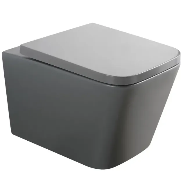 Унитаз подвесной MIXXUS PREMIUM QUADRO-0305-R GRAY, графитовый, 510×350×345 мм, система смыва RIMLESS