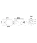 Унитаз подвесной MIXXUS PREMIUM QUADRO-0305-R GRAY, графитовый, 510×350×345 мм, система смыва RIMLESS — фото 9