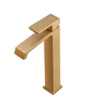 Високий змішувач для умивальника HAIBA GAUDI 001 HIGH NUT BRUSHED GOLD, матове золото — фото 6