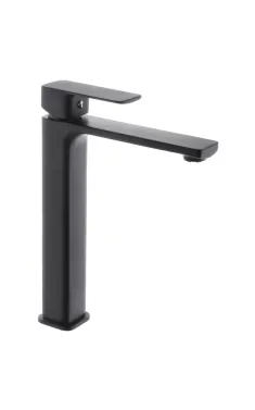 Високий змішувач для умивальника HAIBA KUBUS 001 HIGH NUT BLACK, чорний матовий