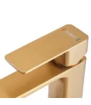 Високий змішувач для умивальника HAIBA KUBUS 001 HIGH NUT BRUSHED GOLD, матове золото — фото 2