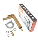 Високий змішувач для умивальника HAIBA KUBUS 001 HIGH NUT BRUSHED GOLD, матове золото — фото 6