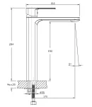 Высокий смеситель для умывальника HAIBA KUBUS 001 HIGH NUT GRAPHITE, графит — фото 3
