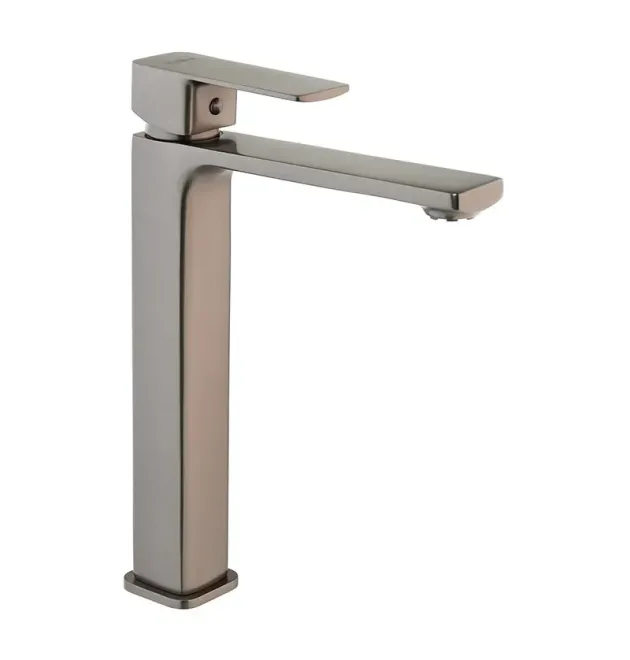 Высокий смеситель для умывальника HAIBA KUBUS 001 HIGH NUT GRAPHITE, графит