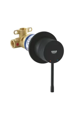 Змішувач для душу Grohe Essence, одноважільний, прихований монтаж, чорний матовий, з обмежувачем температури, 29197KF0
