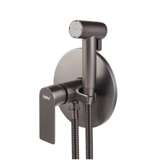 Смеситель для гигиенического душа скрытого монтажа HAIBA ALEX 002 INNER GRAPHITE, графит