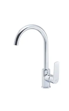 Змішувач для кухні HAIBA TROYA 017 NUT, латунь, поворотний вилив, хром