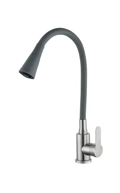 Змішувач для кухні MIXXUS DAX-011-T REFL.GRAY із гнучким виливом із нержавіючої сталі SUS304