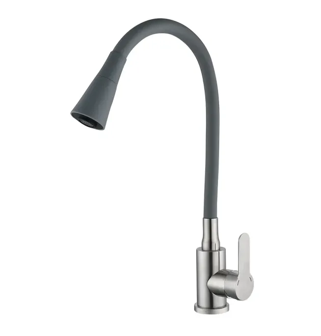 Смеситель для кухни MIXXUS DAX-011-T REFL.GRAY с гибким изливом из нержавеющей стали SUS304