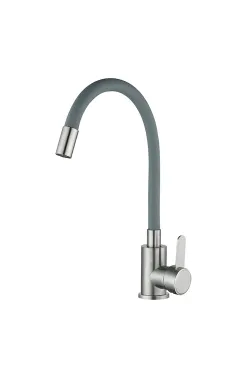 Змішувач для кухні MIXXUS FAN-011 REFL.GRAY з гнучким виливом із нержавіючої сталі SUS304