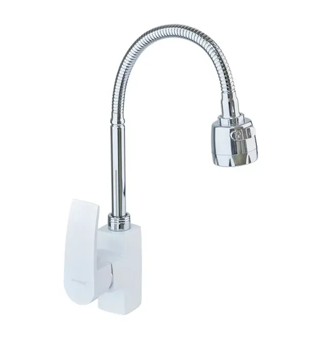 Змішувач для кухні MIXXUS MAGNUM 011 NUT WHITE-CHROME REFL. із гнучким виливом