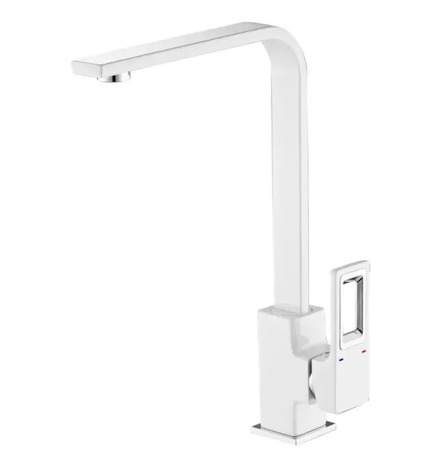Смеситель для кухни MIXXUS PREMIUM DANTE 017, белый матовый с хромом
