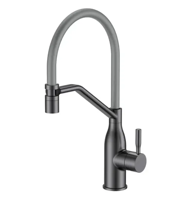Смеситель для кухни MIXXUS PREMIUM GRAVITY 017 NUT GRAPHITE REFL.GRAY, графит, гибкий серый излив