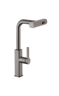 Смеситель для кухни MIXXUS PREMIUM HAMMER 014 GRAPHITE с выдвижным изливом, графит