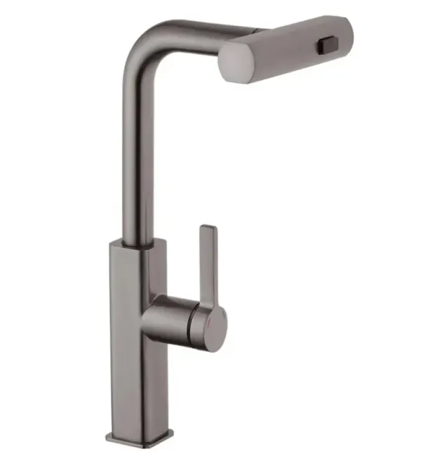 Змішувач для кухні MIXXUS PREMIUM HAMMER 014 GRAPHITE з висувним виливом, графіт