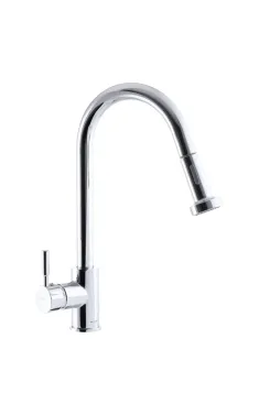 Смеситель для кухни MIXXUS PREMIUM HANS 014, хром, с выдвижной лейкой