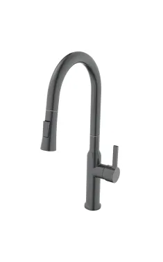 Змішувач для кухні MIXXUS PREMIUM PULL 014 GRAPHITE з висувним виливом, графіт