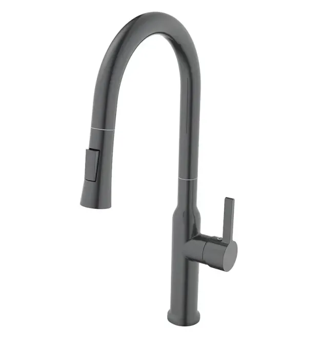 Змішувач для кухні MIXXUS PREMIUM PULL 014 GRAPHITE з висувним виливом, графіт
