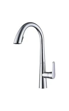 Змішувач для кухні MIXXUS PREMIUM WARTA 014 з висувним виливом, хром
