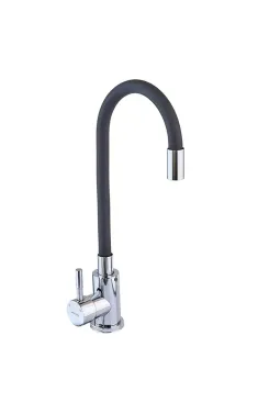 Змішувач для кухні MIXXUS SUS-011 CHROME REFL.BLACK із гнучким виливом із нержавіючої сталі SUS304