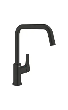 Змішувач для кухонної мийки Grohe Eurosmart, одноважільний, чорний матовий, поворотний вилив, 305672430