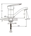 Смеситель для умывальника HAIBA DISK 555-15CM NUT (Цвет хром) — фото 2