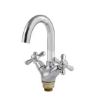 Смеситель для умывальника HAIBA DOMINOX 274 NUT, хром, латунь, двухвентильный, поворотный излив — фото 5