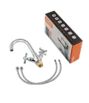 Смеситель для умывальника HAIBA DOMINOX 274 NUT, хром, латунь, двухвентильный, поворотный излив — фото 7