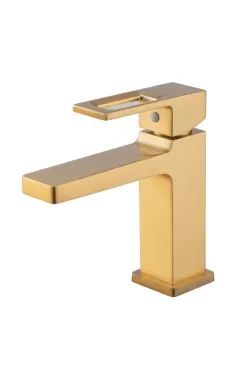 Змішувач для умивальника HAIBA KANT 001 NUT BRUSHED GOLD (Колір матове золото)