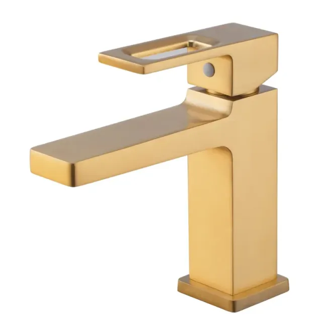 Смеситель для умывальника HAIBA KANT 001 NUT BRUSHED GOLD (Цвет матовое золото)