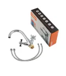 Змішувач для умивальника HAIBA ZEUS 274 NUT, хром, латунь, двовентильний, поворотний вилив — фото 5