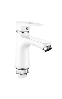 Змішувач для умивальника MIXXUS ELBA 001 NUT WHITE, білий, без підведення