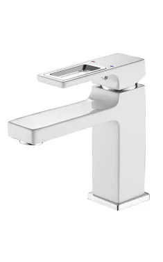 Змішувач для умивальника MIXXUS PREMIUM DANTE 001 NUT WHITE-CHROME, білий матовий хром