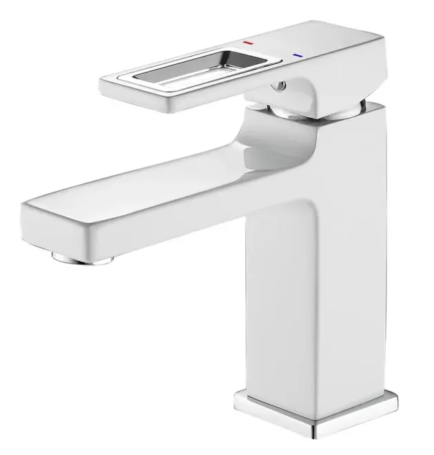 Смеситель для умывальника MIXXUS PREMIUM DANTE 001 NUT WHITE-CHROME, белый матовый хром