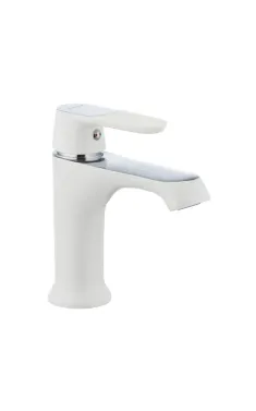 Смеситель для умывальника MIXXUS PREMIUM TIGER 001 NUT WHITE, белый глянцевый