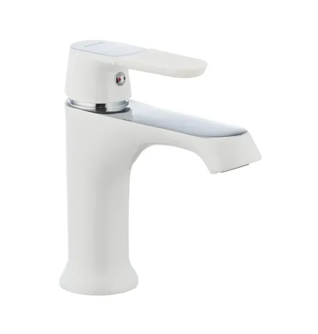 Смеситель для умывальника MIXXUS PREMIUM TIGER 001 NUT WHITE, белый глянцевый