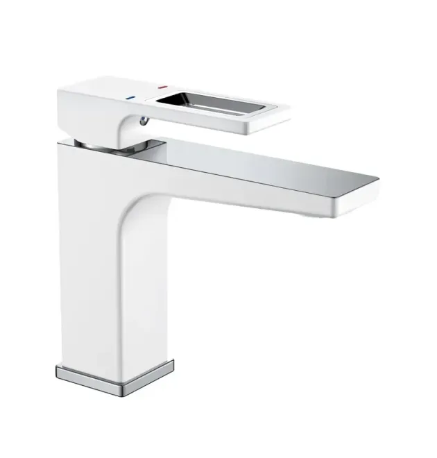 Смеситель для умывальника MIXXUS PREMIUM WALTER 001 NUT WHITE-CHROME, белый матовый хром