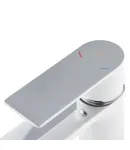 Смеситель для умывальника с удлиненным изливом HAIBA ALEX 001 LONG NUT WHITE-CHROME (Цвет белый матовый/хром) — фото 5