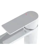 Высокий смеситель для умывальника HAIBA ALEX 001 HIGH NUT WHITE-CHROME (Цвет белый хром) — фото 4