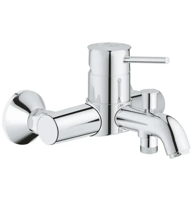 Смеситель для ванны Grohe BauClassic 32865000, однорычажный, хром, настенный, с переключателем ванна/душ