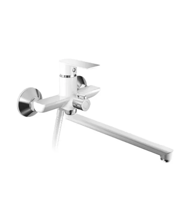 Змішувач для ванни HAIBA ALEX 006 EURO WHITE-CHROME (Колір білий хром)