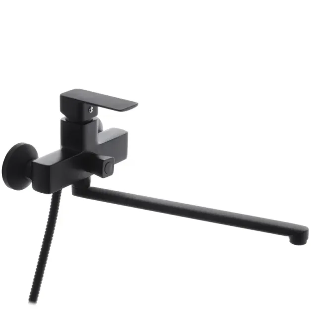 Смеситель для ванны HAIBA KUBUS 006 EURO BLACK, черный матовый