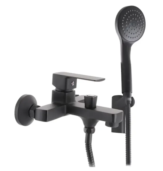Смеситель для ванны HAIBA KUBUS 009 EURO BLACK, черный матовый