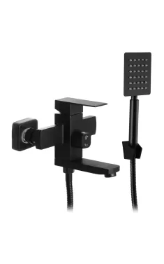 Змішувач для ванни MIXXUS KUB EURO BLACK, одноважільний, настінний, нержавіюча сталь SUS304, чорний матовий