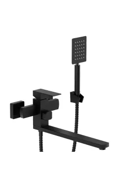 Змішувач для ванни MIXXUS KUB EURO BLACK, одноважільний, настінний, нержавіюча сталь SUS304, чорний матовий