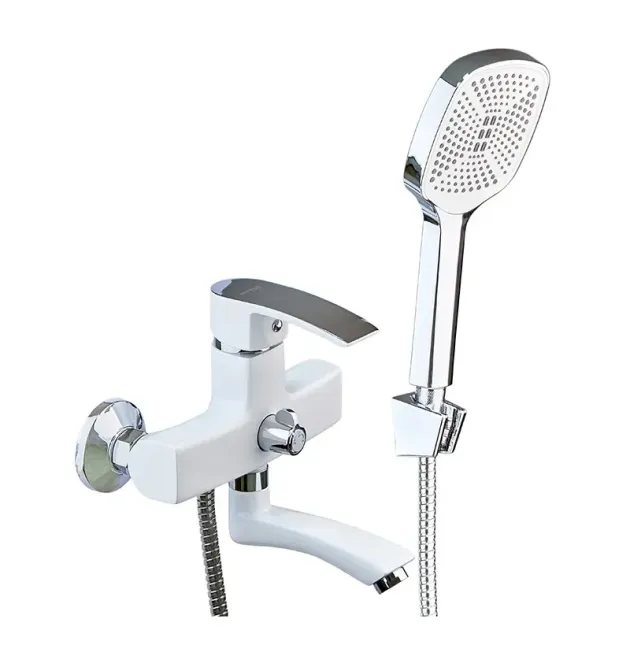 Змішувач для ванни MIXXUS MAGNUM 009 EURO WHITE-CHROME, білий матовий/хром