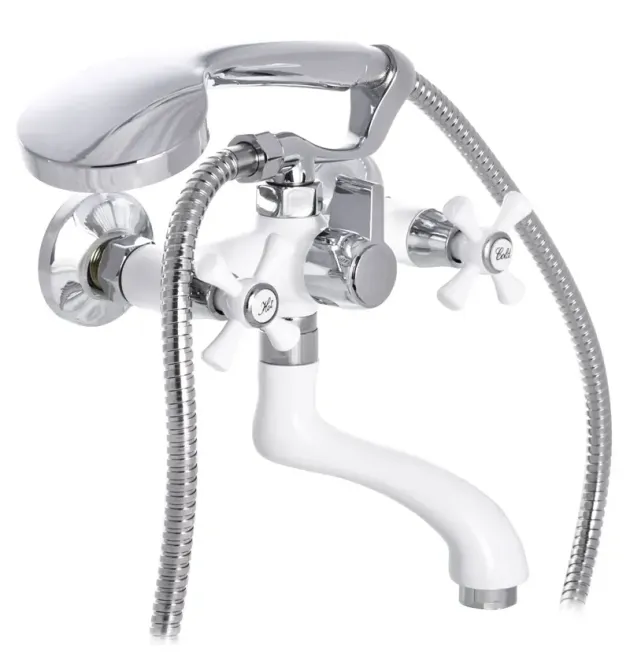 Змішувач для ванни MIXXUS OMEGA 142 WHITE, білий матовий/хром