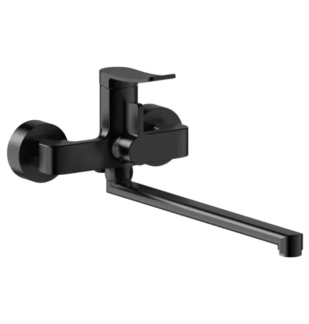 Змішувач для ванни MIXXUS PREMIUM DALI 006 EURO BLACK, чорний матовий, одноважільний, настінний