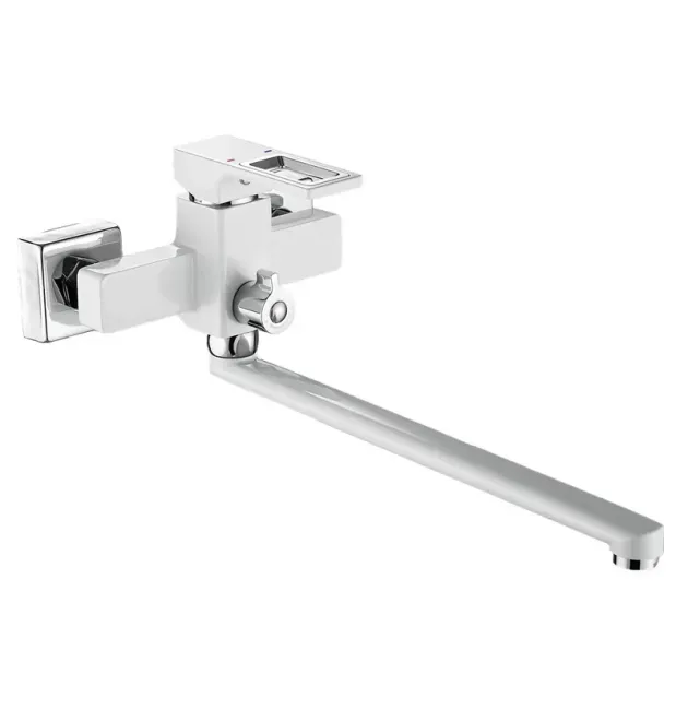 Змішувач для ванни MIXXUS PREMIUM DANTE 006 EURO WHITE-CHROME, білий матовий хром
